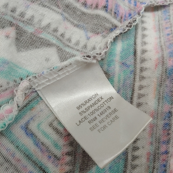 All At Once | Swing Multicolor Aline Tunic Crochet Tank Top Large - Picture 5 of 15